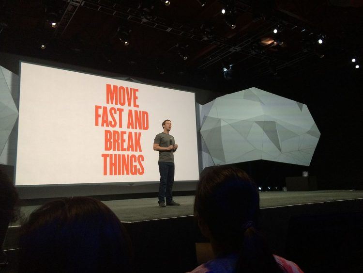 Mark Zuckerberg on Facebook's motto at a conference in 2014.