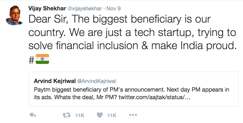 Paytm founder Vijay Shekhar Sharma to Arvind Kejriwal