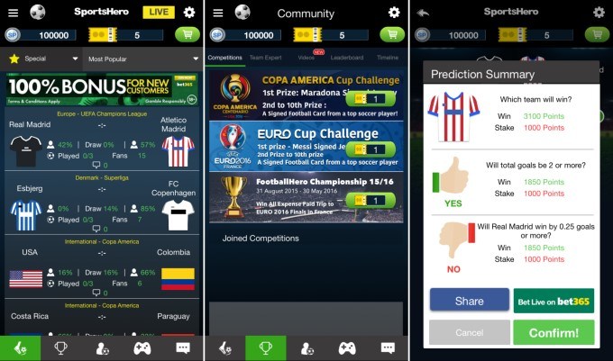 SportsHero mobile app