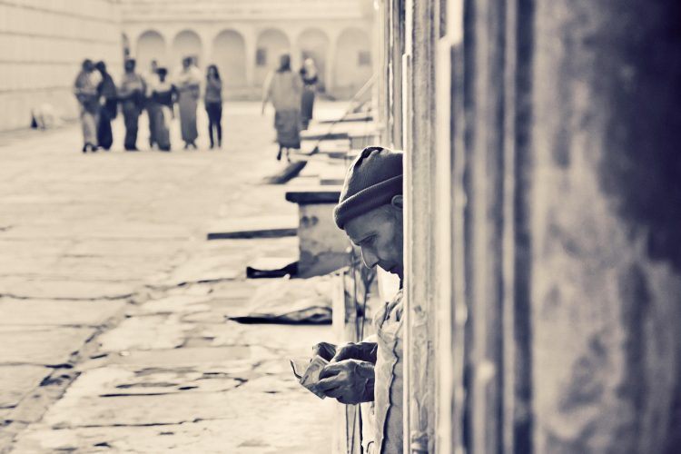 old Indian man sitting