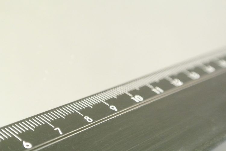 close-up of a gray ruler