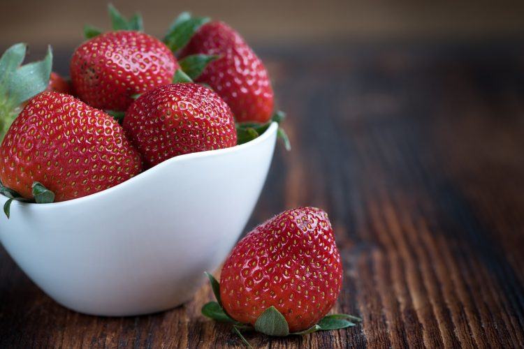 a bowl of strawberries