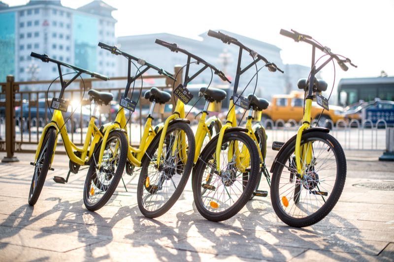 yellow bike sharing