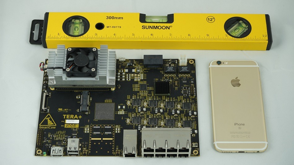 Smartcow Tera+ board size comparison