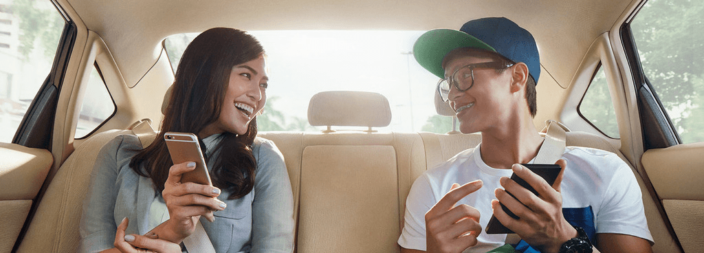 Grab passengers interacting