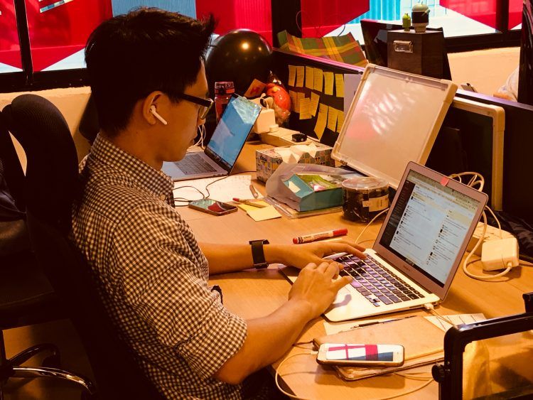 bjorn lee at desk