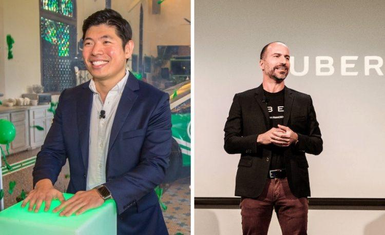 Grab and Uber CEOs Anthony Tan and Dara Khosrowshahi