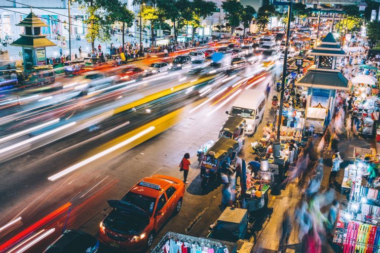 Thailand, Bangkok, cars, traffic, traffic jam