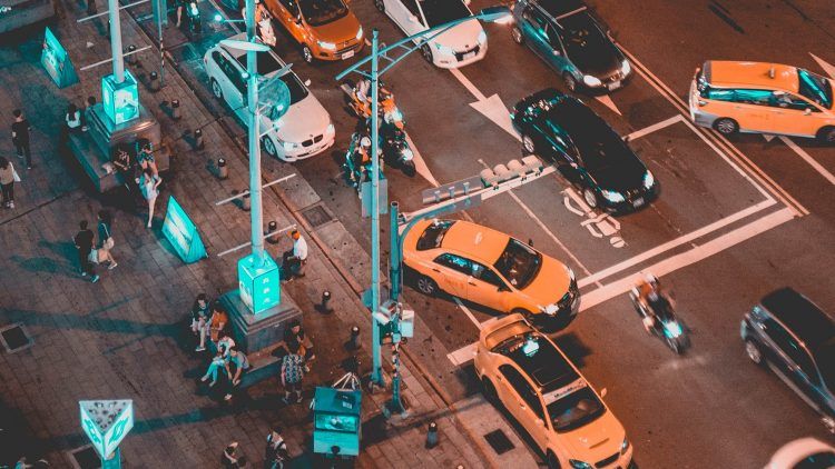 Taipei, taiwan, traffic, taxis, cars