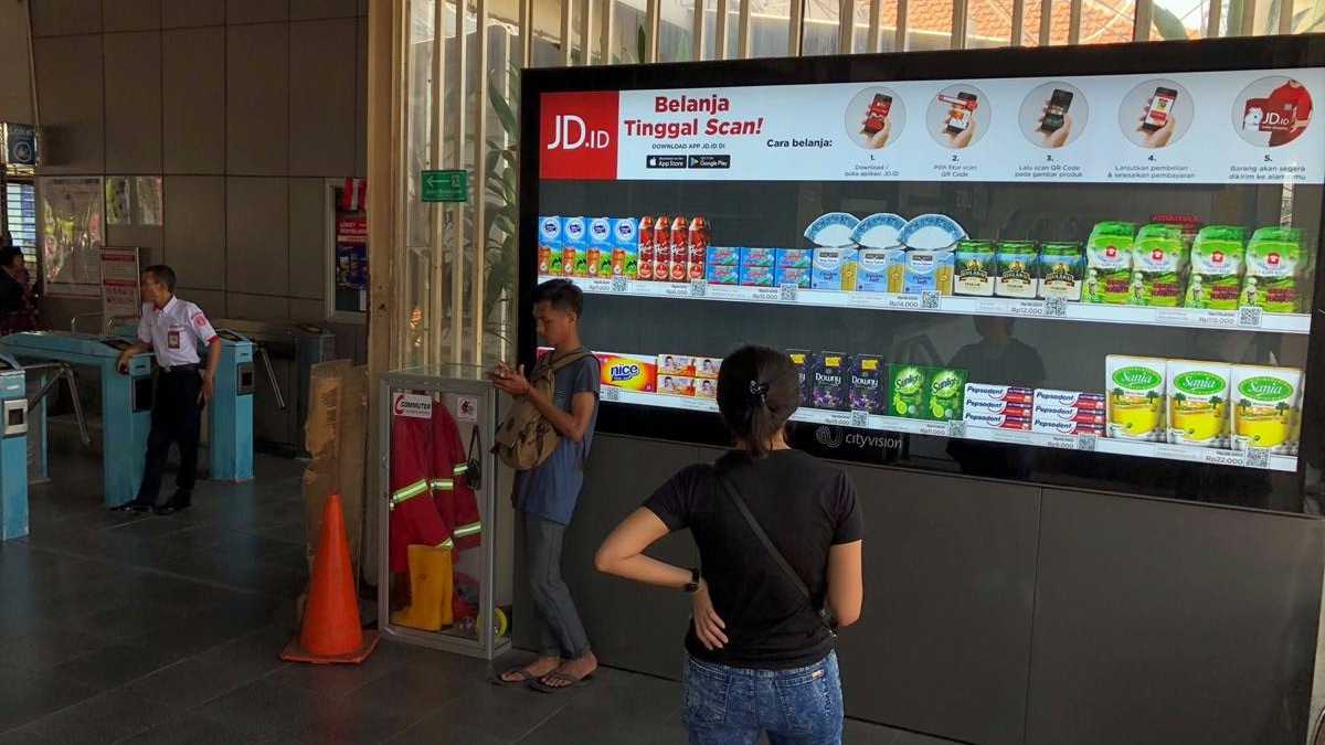 JD opens 'virtual shopping' banners in Jakarta train stations