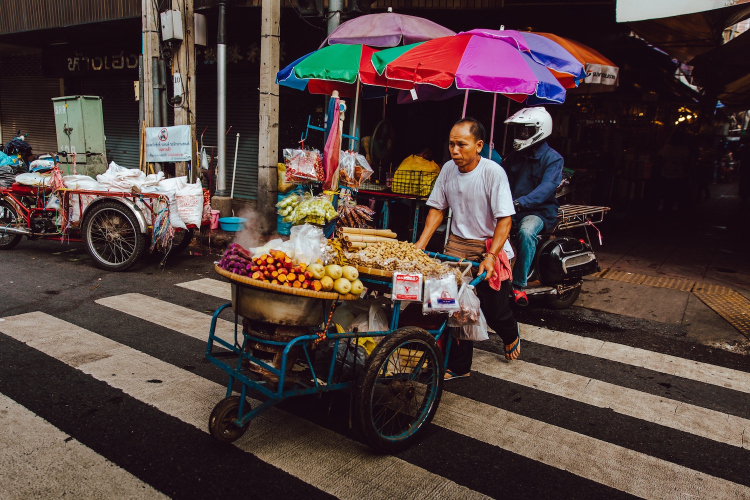Bangkok, Thailand, market, merchant, fruit