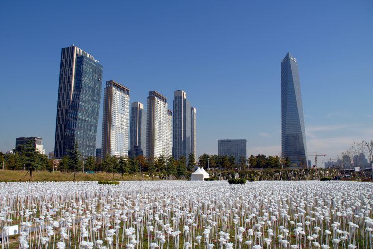 Songdo skyline from central park