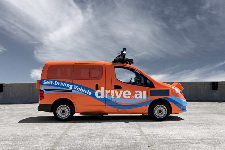 Stock image of Drive.ai logo and vehicle