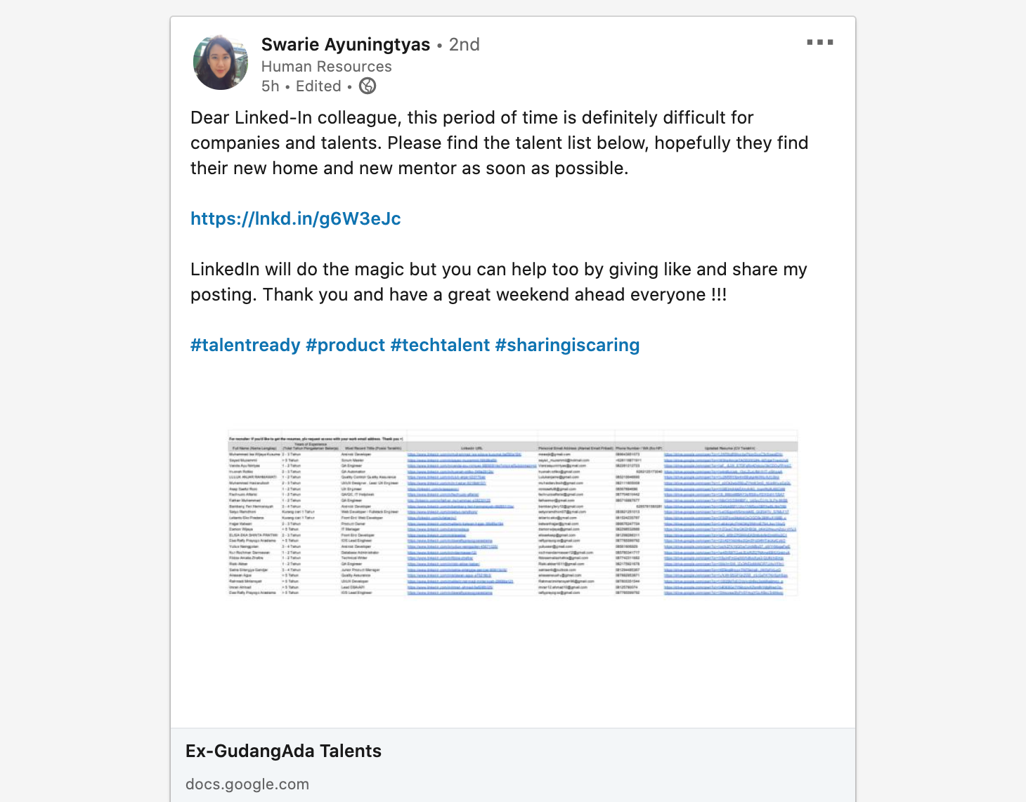 gudangada layoff linkedin