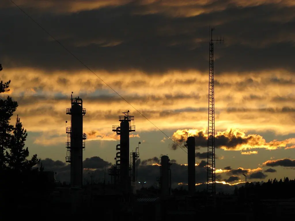 oil and gas sunset