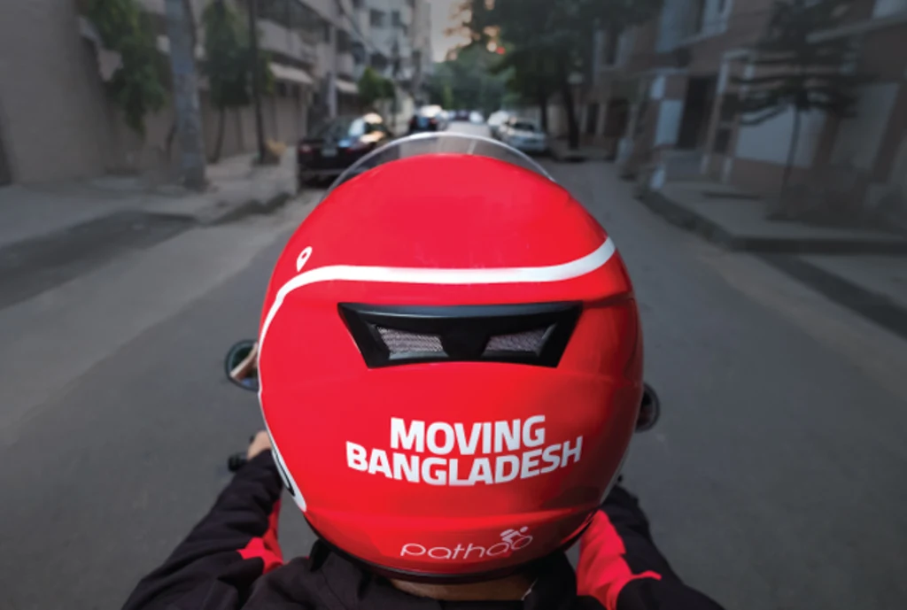 Pathao logo on helmet
